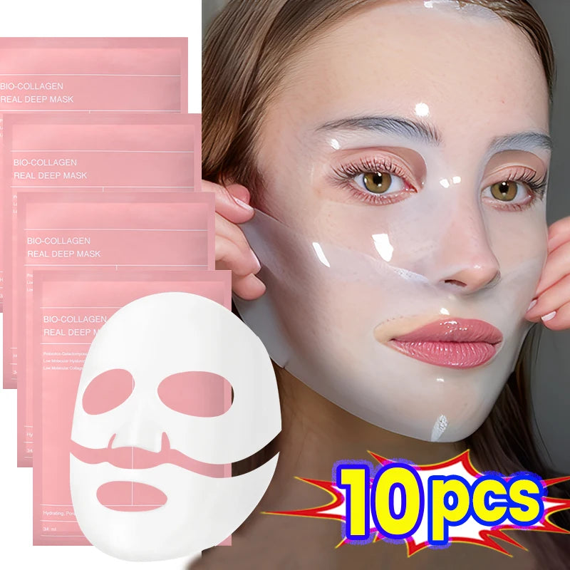 Masques Visage au collagène bio, Lot de 1/2/5/10